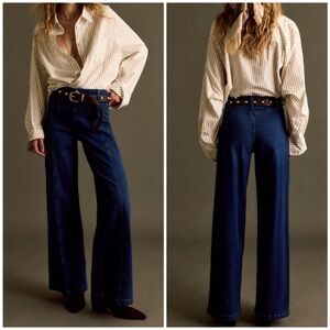 NWT Free People We The Free Libre Wide-Leg Jeans - lock and key blue - 28